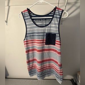 Red White & Blue Striped Medium Tank Top.